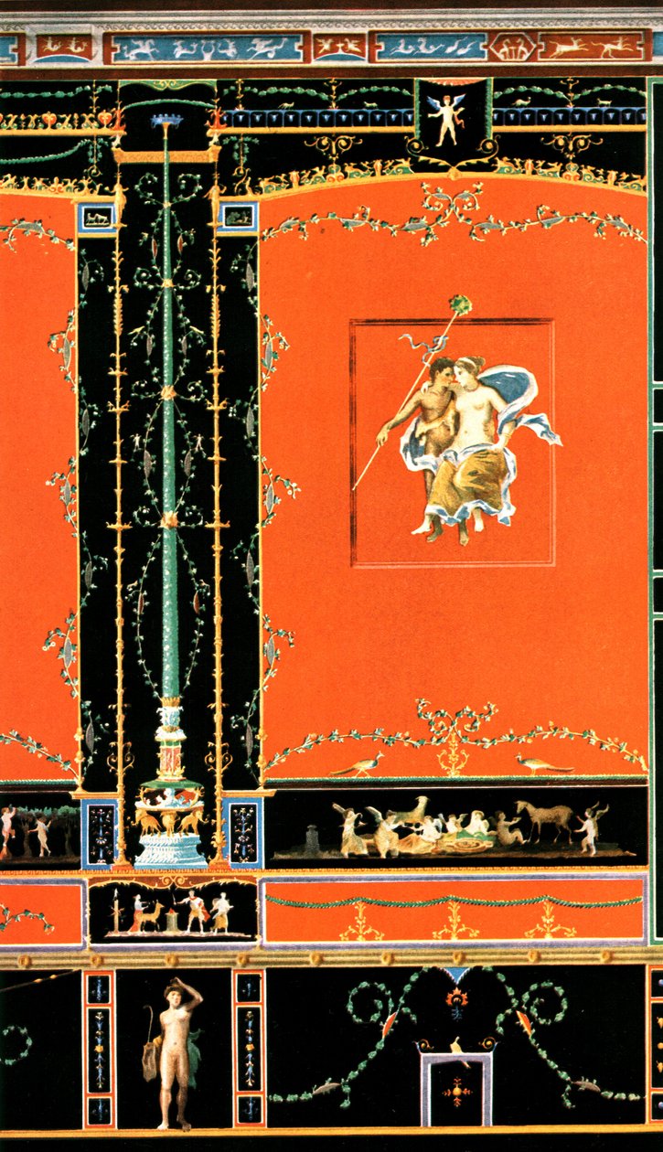 Väggdekoration, Pompeji, Italien, 1928. av Unbekannt