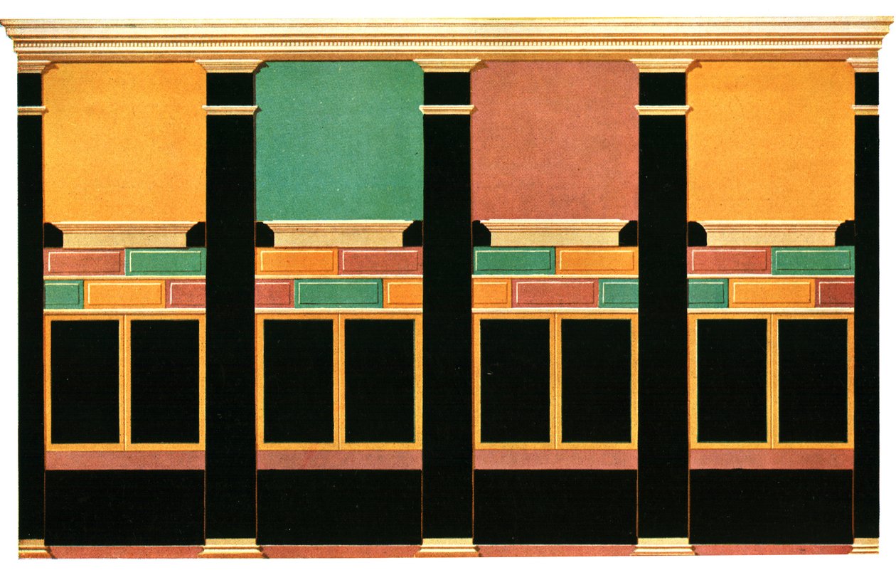 Väggdekoration, Pompeji, Italien, 1928. av Unbekannt