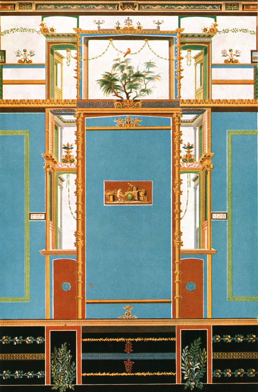Väggdekoration, Pompeji, Italien, 1928. av Unbekannt