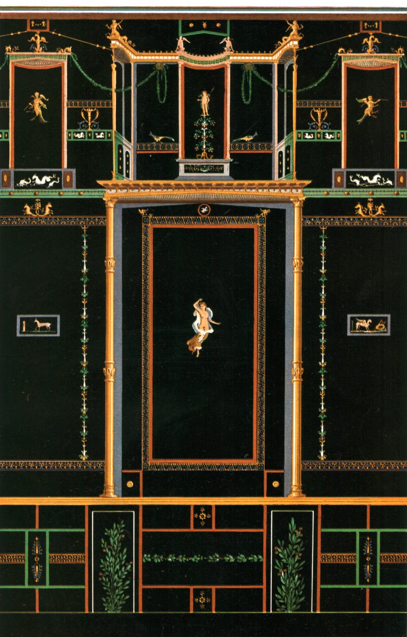 Väggdekoration, Pompeji, Italien, 1928. av Unbekannt