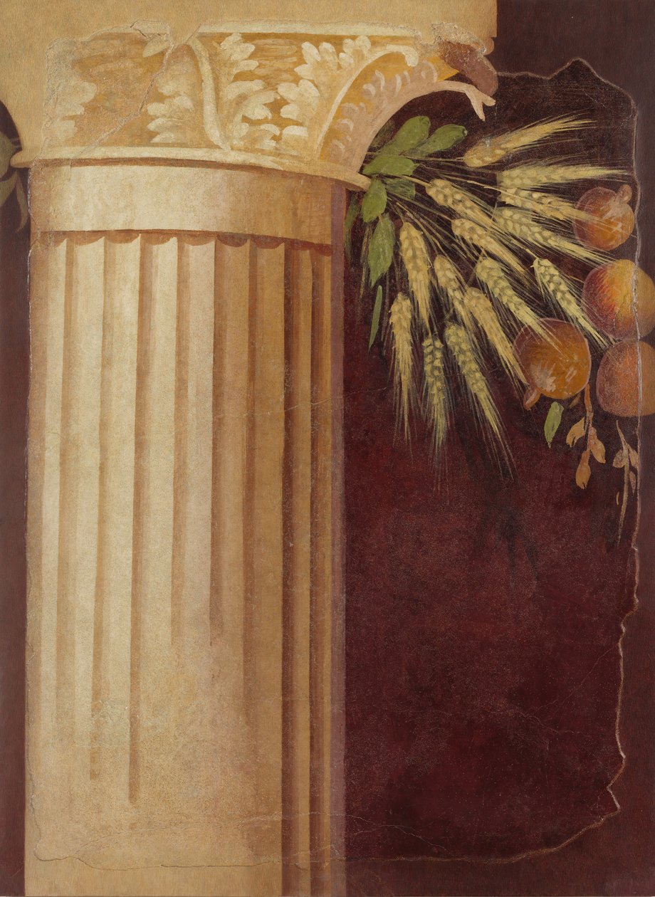 Väggmålningsfragment från peristylen av P. Fannius Synistors villa..., ca. 50-40 f.Kr. av Unbekannt