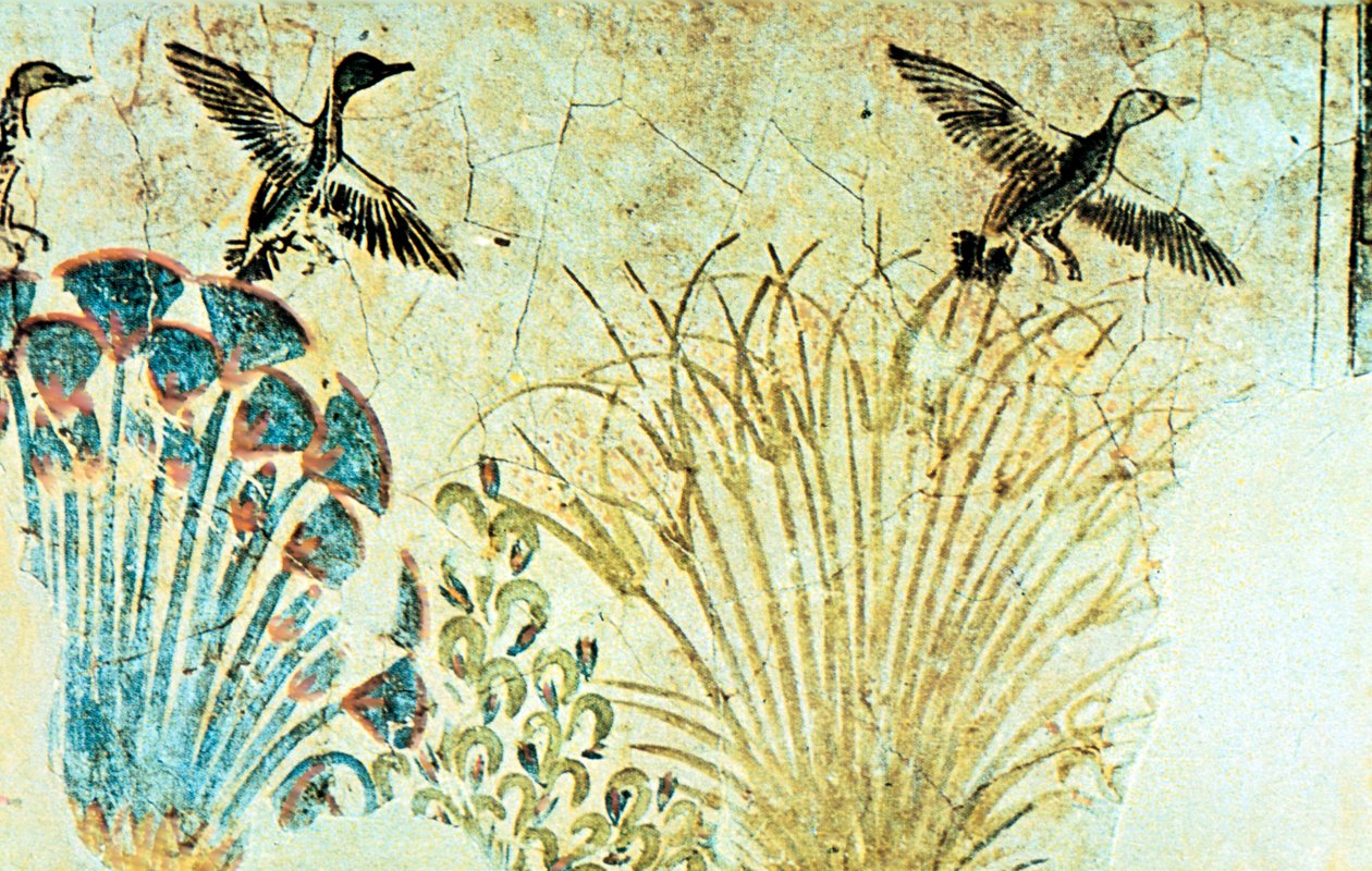 Väggmålning från Akhenatons grav, fornegyptiska, 18:e dynastin, c1375 f.Kr. av Unbekannt