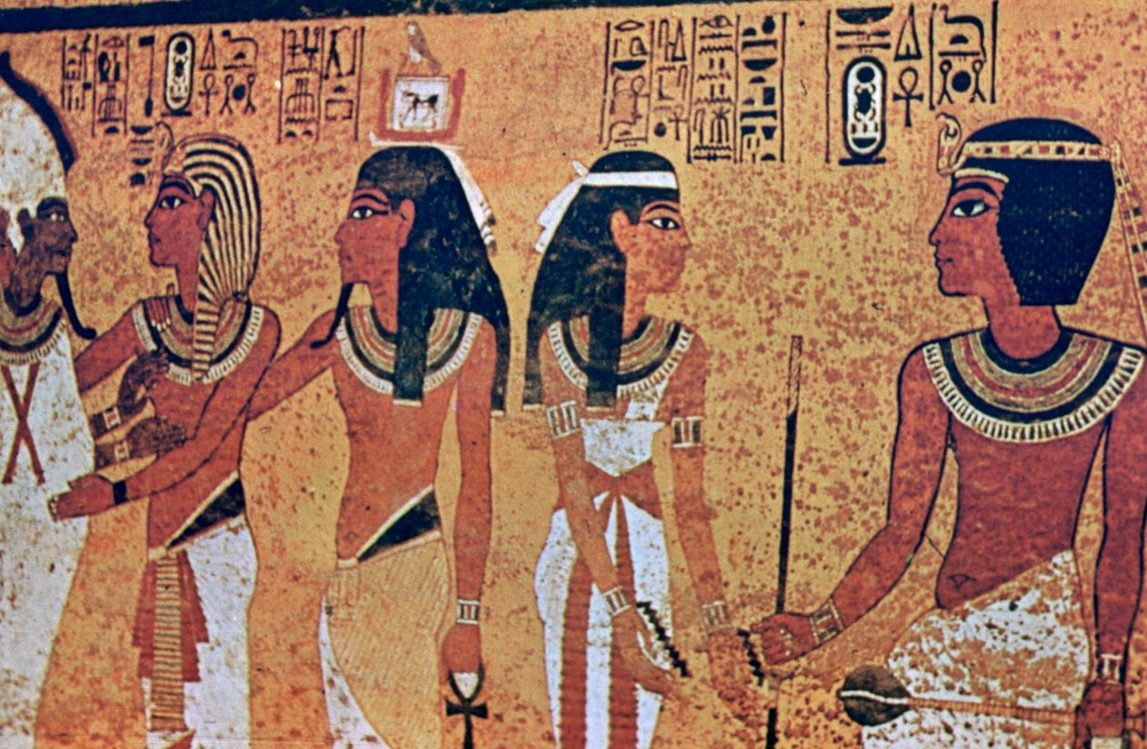 Väggmålningar i Tutankhamons grav, kungarnas dal, Luxor, Egypten av Unbekannt