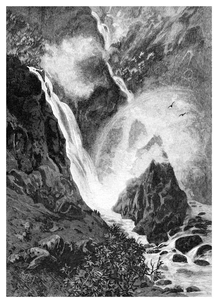 Wallamumbi Falls, New South Wales, Australien, 1886 av Unbekannt