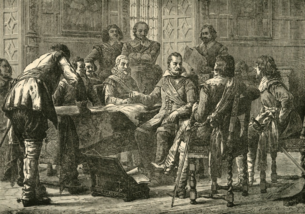 Wallenstein och Tilly håller ett krigsråd, 1626, 1890. av Unbekannt