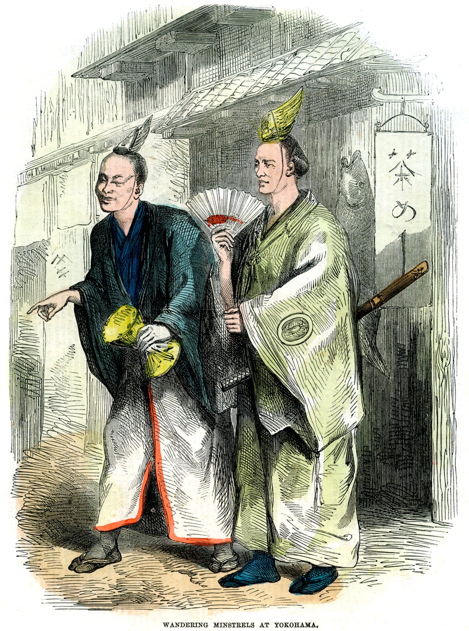 Vandrande sångare i Yokohama, Japan, 1864 av Unbekannt