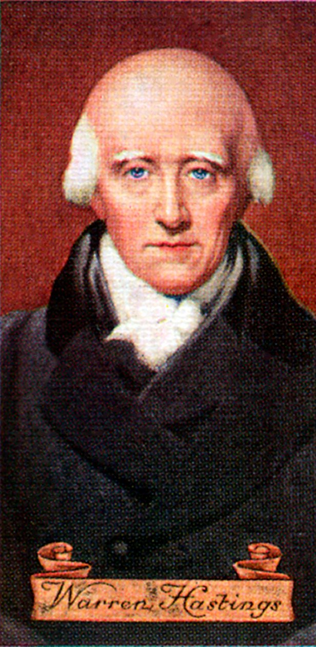 Warren Hastings, hämtat från en serie cigarettkort, 1935 av Unbekannt