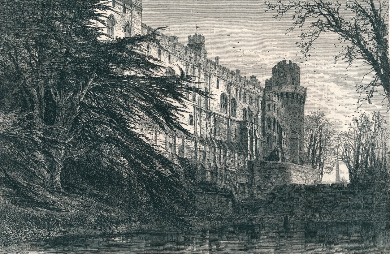 Warwick Castle från väst, c1800-talet av Unbekannt