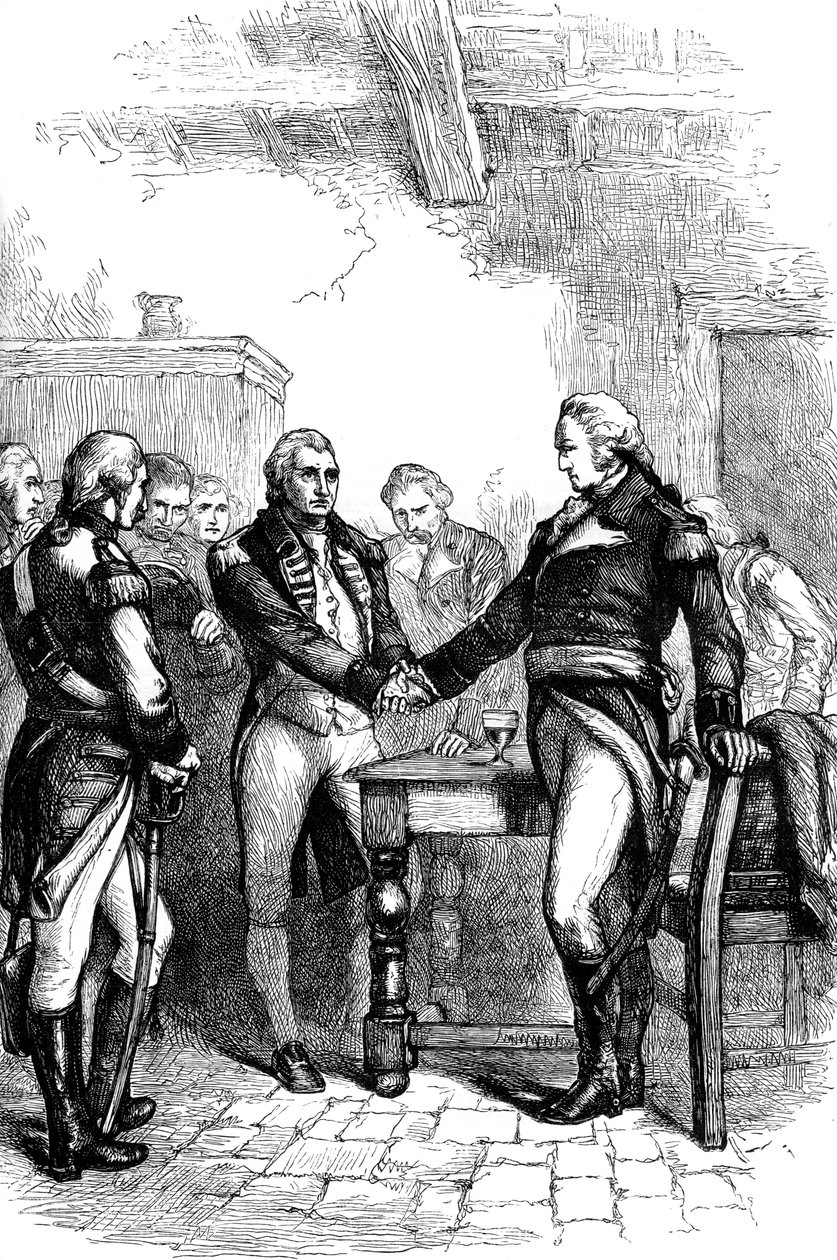 Washington tar avsked med sina gamla kamrater, 1783 c1880 av Unbekannt