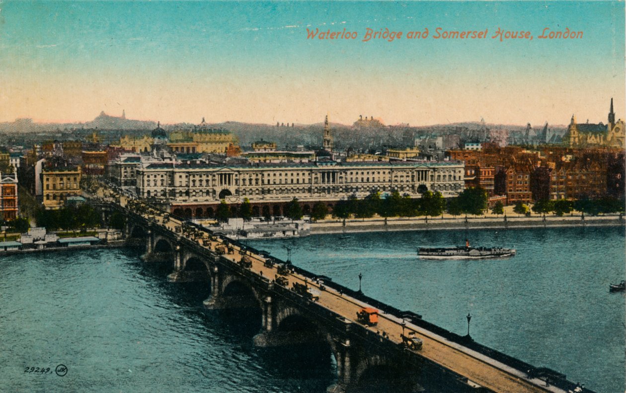 Waterloo Bridge och Somerset House, London, c1910. av Unbekannt