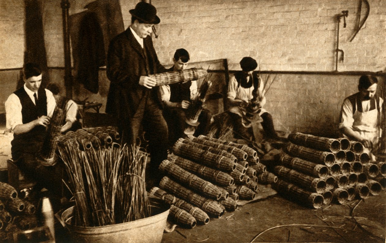 Vävkorgar för artillerigranater, Nottingham, första världskriget, 1914-1918, 1933. av Unbekannt