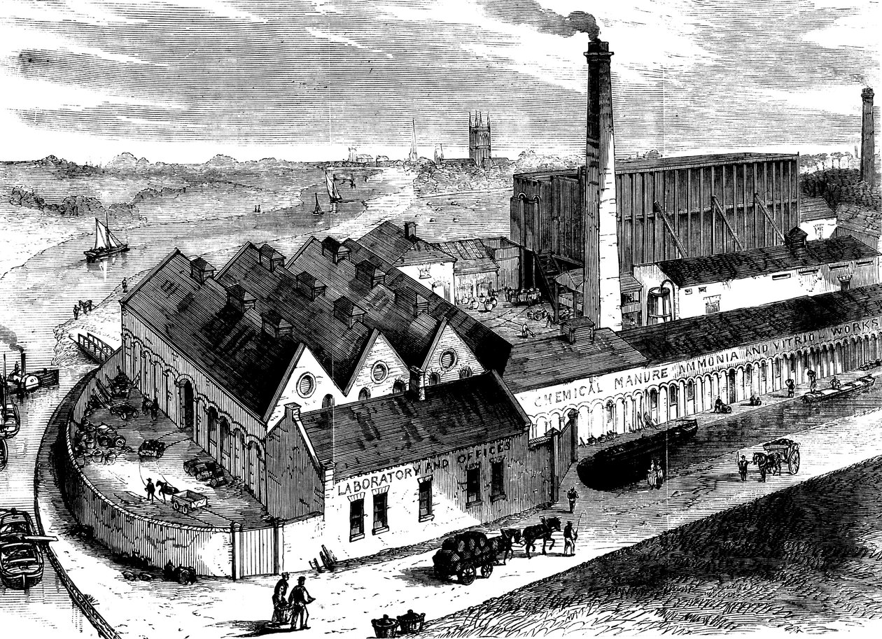Webbs kemiska fabrik, Diglis, Worcestershire, c1860 av Unbekannt