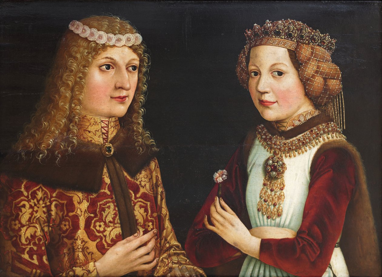 Bröllopsporträtt av Ladislaus den postume 1440-1457 och Magdalena av Valois 1443-1495 av Unbekannt