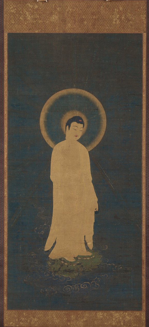 Välkomnande nedstigning av Amida Buddha Raigo, cirka 12701333. av Unbekannt