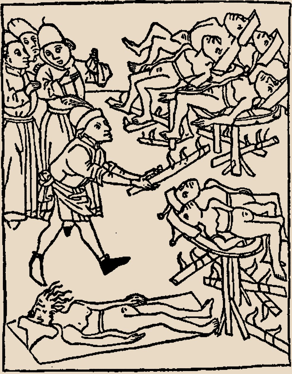 Brunnförgiftning: Tortyr av judarna, 1475. av Unbekannt
