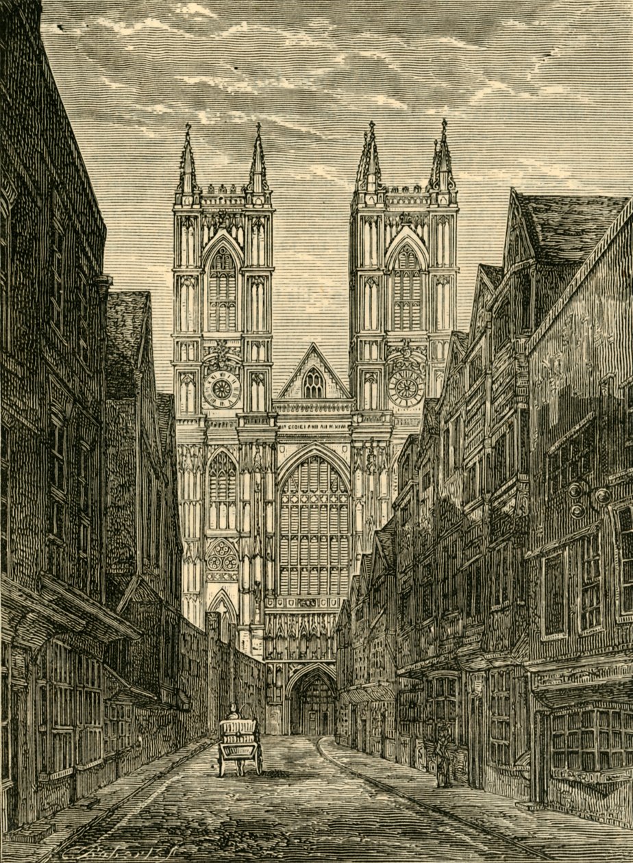 West Front of Westminster Abbey, från Tothill Street, 1881. av Unbekannt