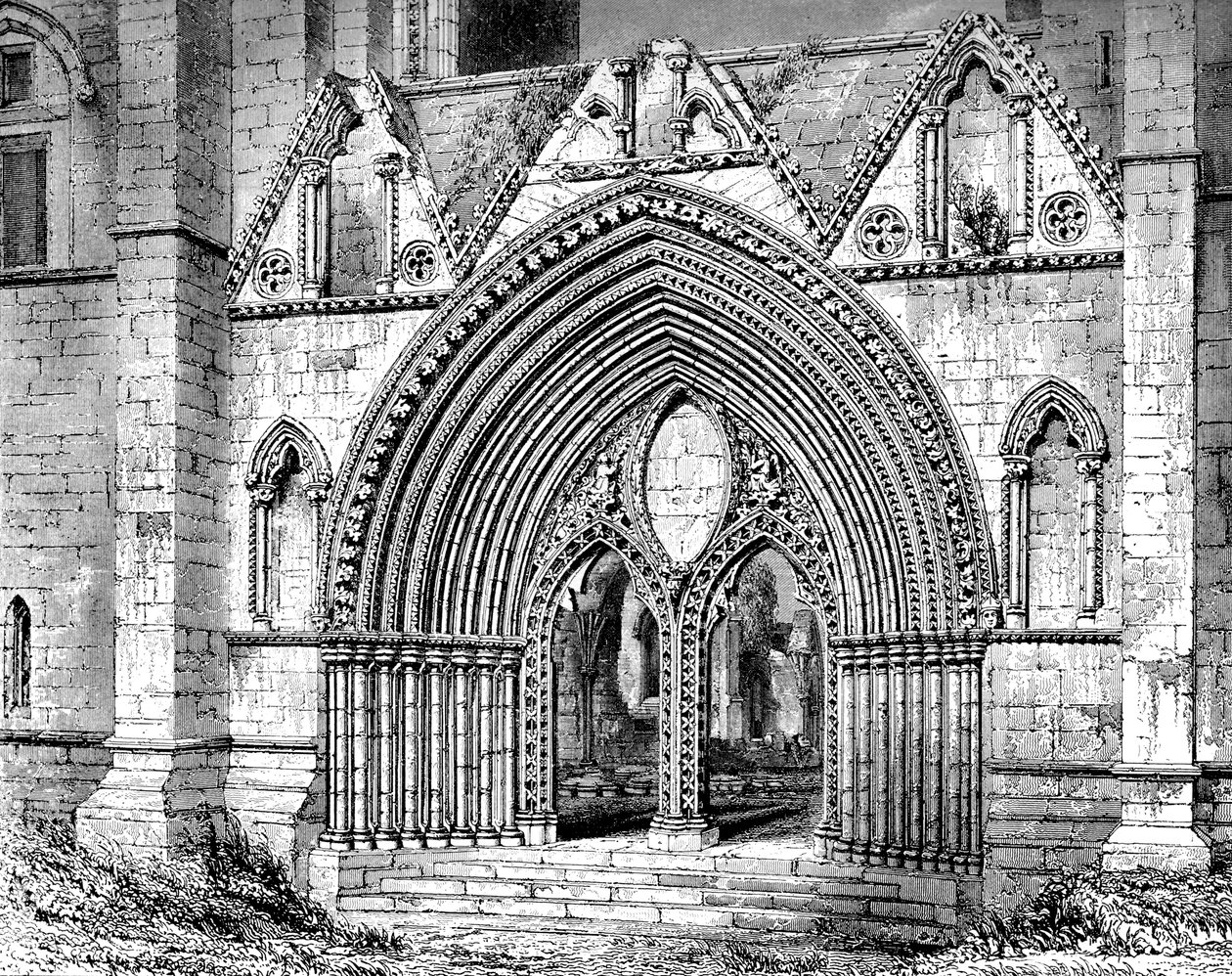 Västra dörröppningen till Elgin Cathedral, Elgin, Moray, Skottland, 1908-1909 av Unbekannt