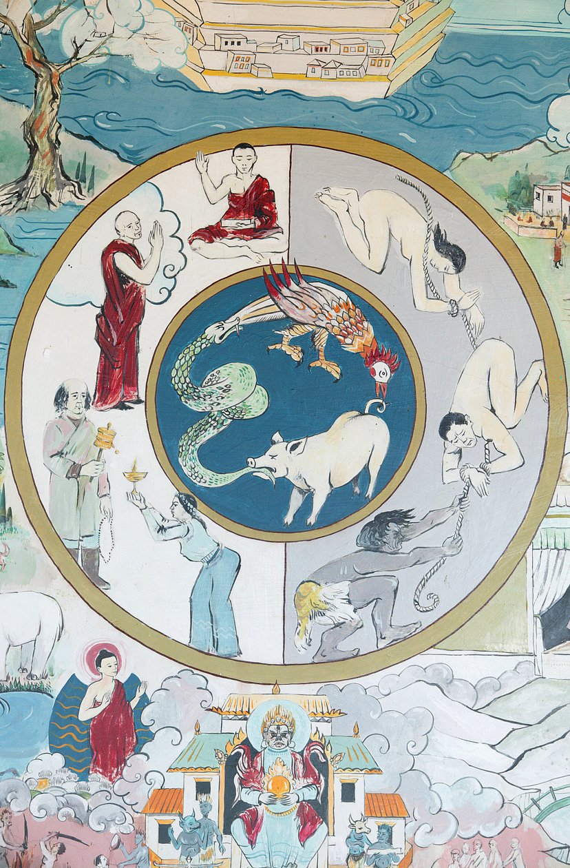 Wheel of Samsara. De tusen Buddhas tempel. Toulon sur Arroux Frankrike av Unbekannt