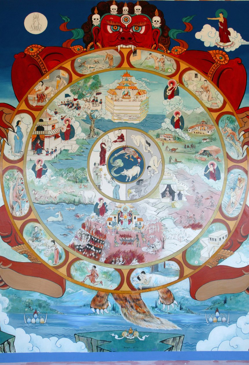 Wheel of Samsara. De tusen Buddhas tempel. Toulon sur Arroux Frankrike av Unbekannt