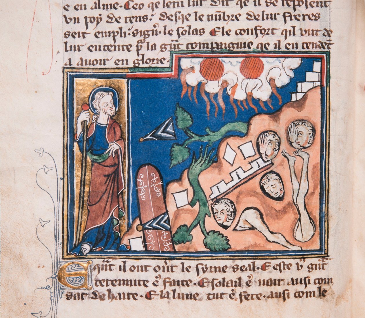 När Han reser sig för att få jorden att darra... Miniatyr från: Apocalypse de saint Jean, ca 1320. av Unbekannt