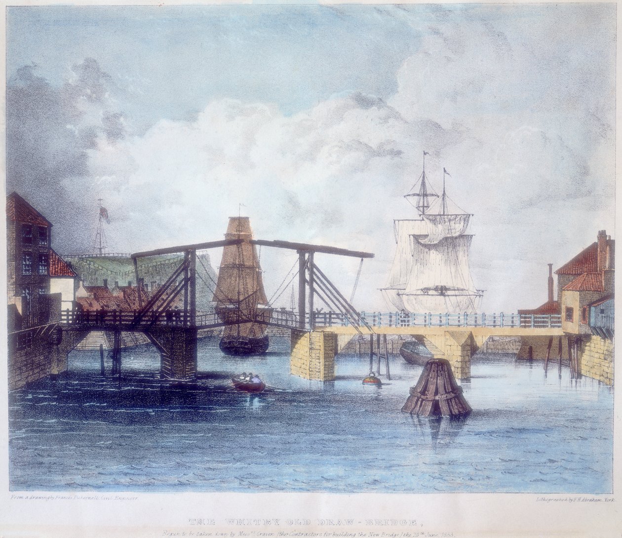 Whitby hamn, Yorkshire, vid mynningen av floden Esk, c1833 av Unbekannt