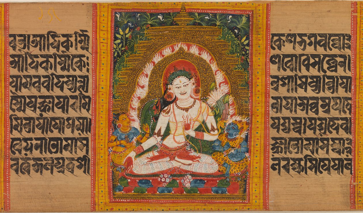 White Tara, Folio från...Perfection of Wisdom Manuscript, tidigt 1100-tal. av Unbekannt