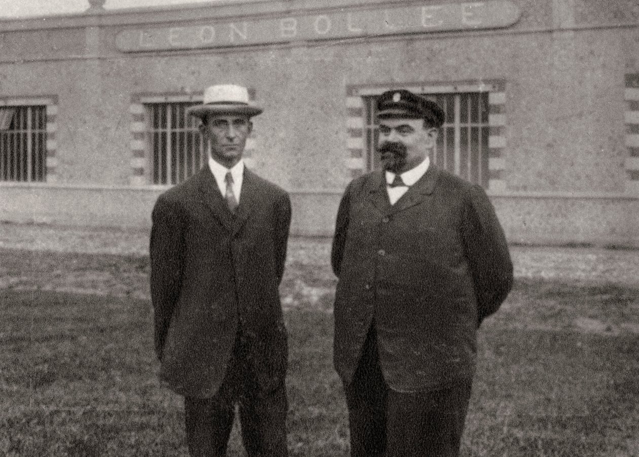 Wilbur Wright, amerikansk flygare, och Leon Bollee, fransk uppfinnare och biltillverkare, 1908 av Unbekannt