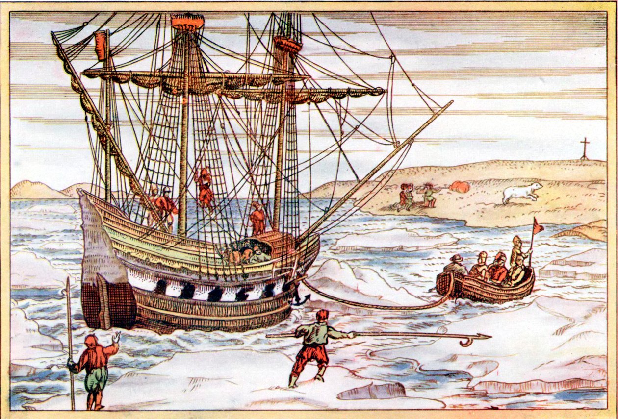 Willem Barents skepp bland den arktiska isen, 1594-1597 av Unbekannt