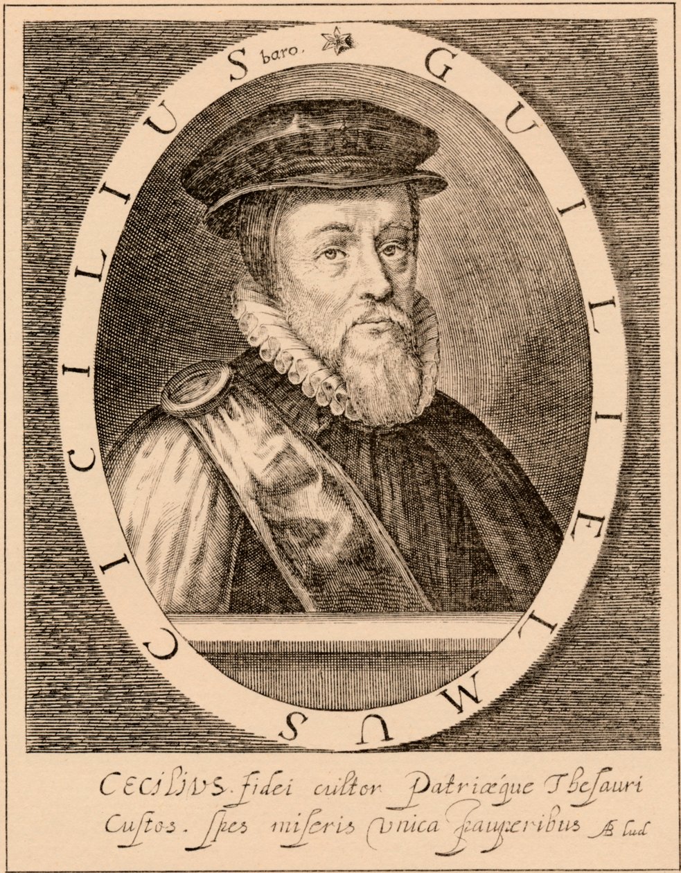 William Cecil, 1:e baron Burghley 1520-1598, engelsk statsman, 1889 av Unbekannt