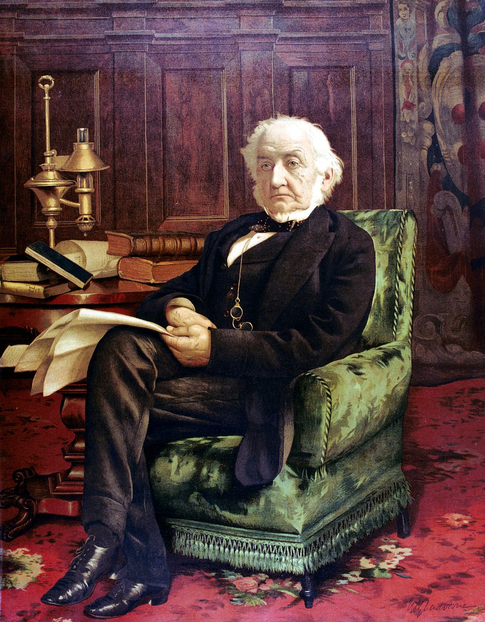 William Ewart Gladstone 1809-1898, brittisk liberal statsman, c1890 av Unbekannt