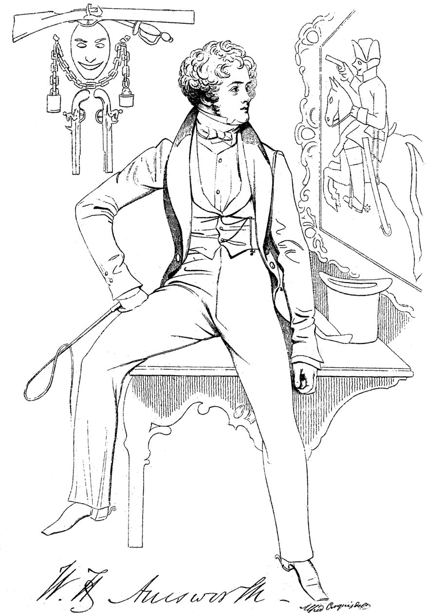 William Harrison Ainsworth 1805-1882, engelsk historisk författare, c1835 av Unbekannt