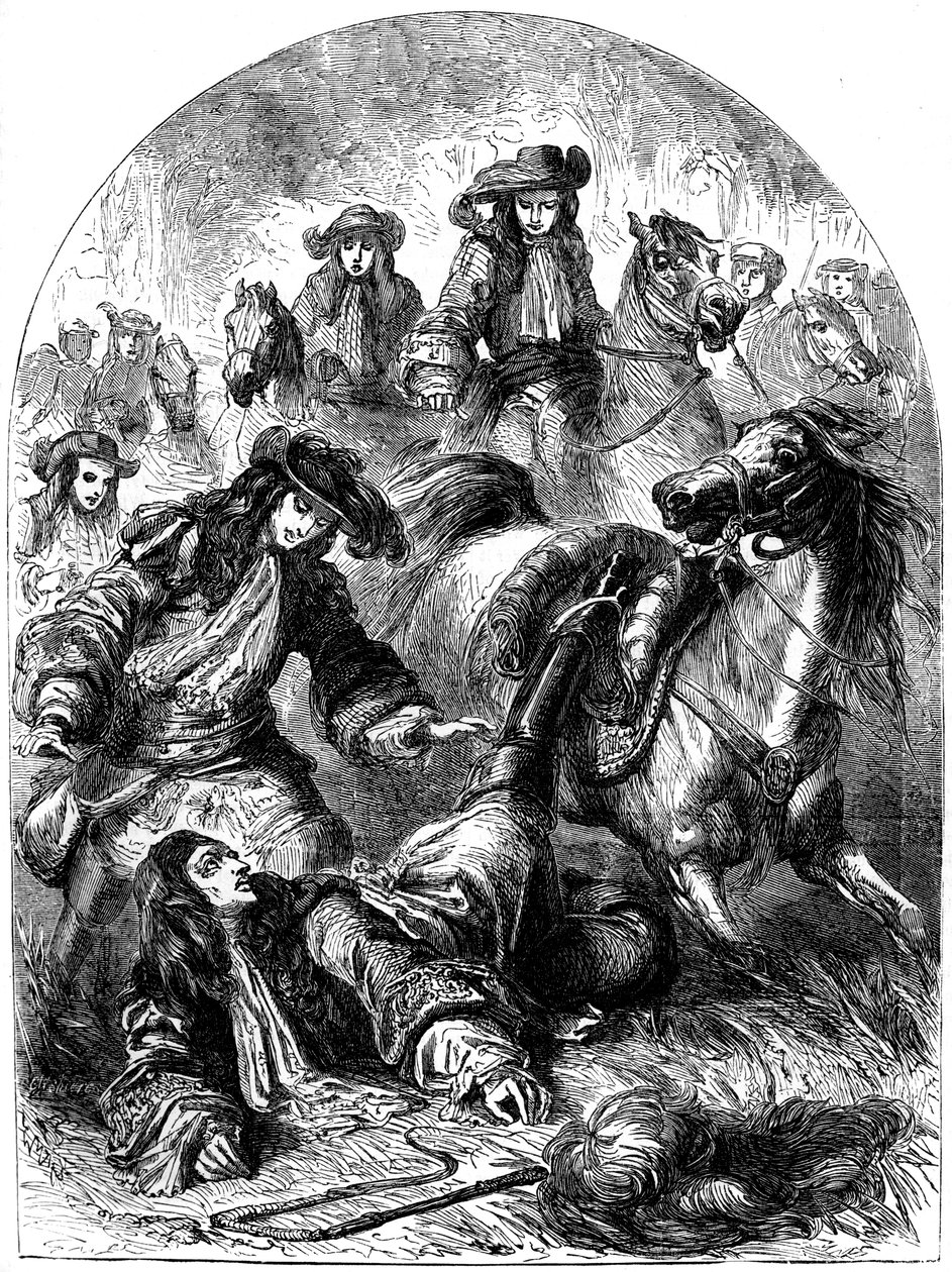 William III kastades från sin häst nära Hampton Court, 1800-talet av Unbekannt
