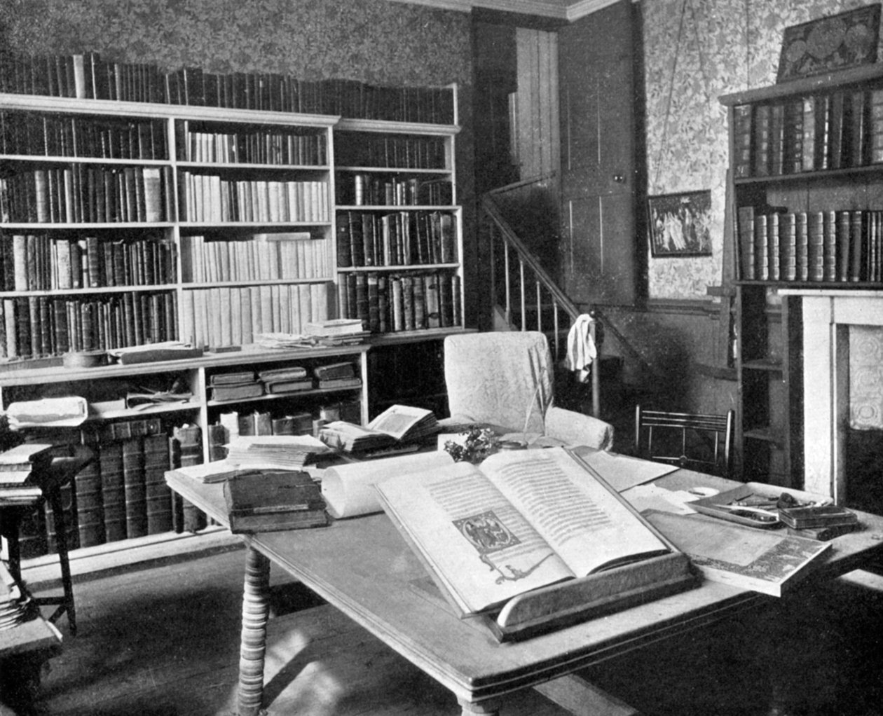 William Morriss studie, Kelmscott Manor, Kelmscott, Oxfordshire, 1901 av Unbekannt