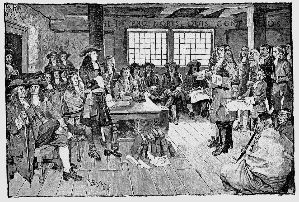 William Penn 1644-1718 engelsk kväkare och kolonialist, grundare av Pennsylvania, 1682 av Unbekannt