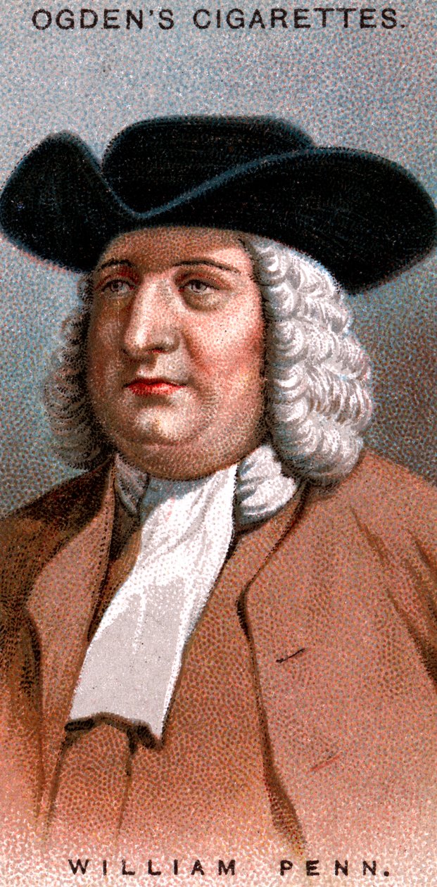 William Penn, engelsk medlem av Society of Friends, populärt känd som Quakers, 1920 av Unbekannt