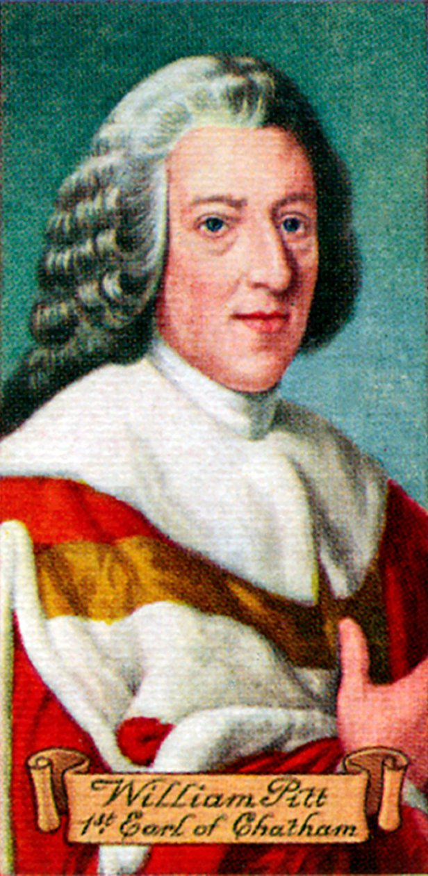 William Pitt, 1:e earl av Chatham, hämtad från en serie cigarettkort, 1935 av Unbekannt