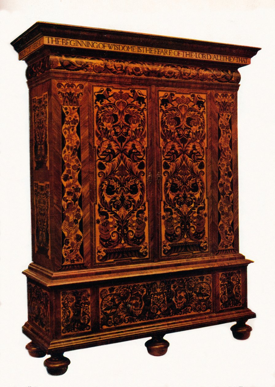 William och Mary Marquetry Cabinet, c1690, 1925 av Unbekannt