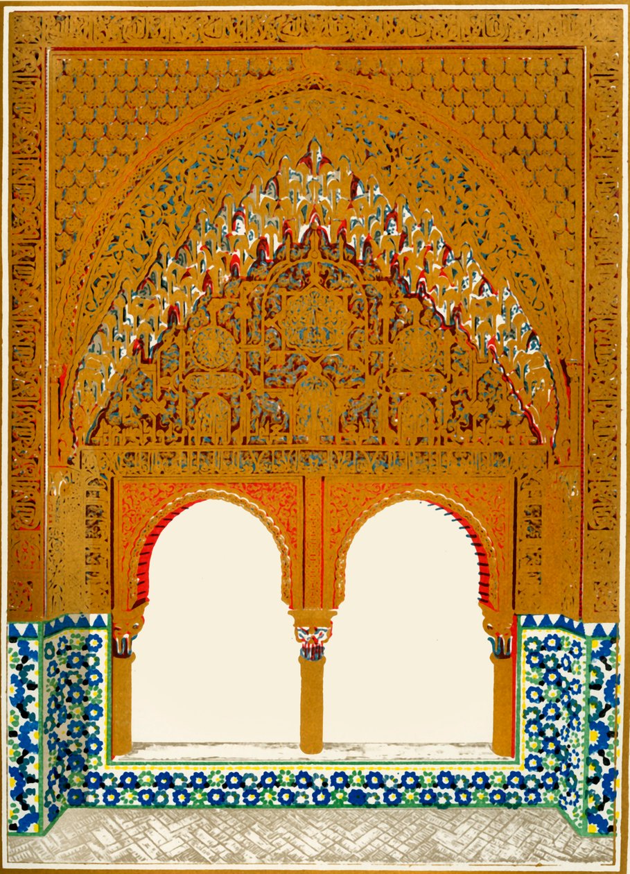 Fönster i alkoven, Hall of the Two Sisters, 1907. av Unbekannt