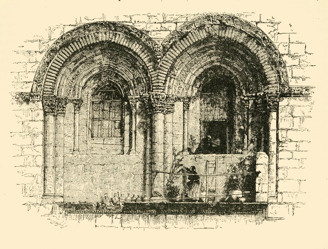 Fönster i Heliga gravens kyrka, Jerusalem, 1890. av Unbekannt