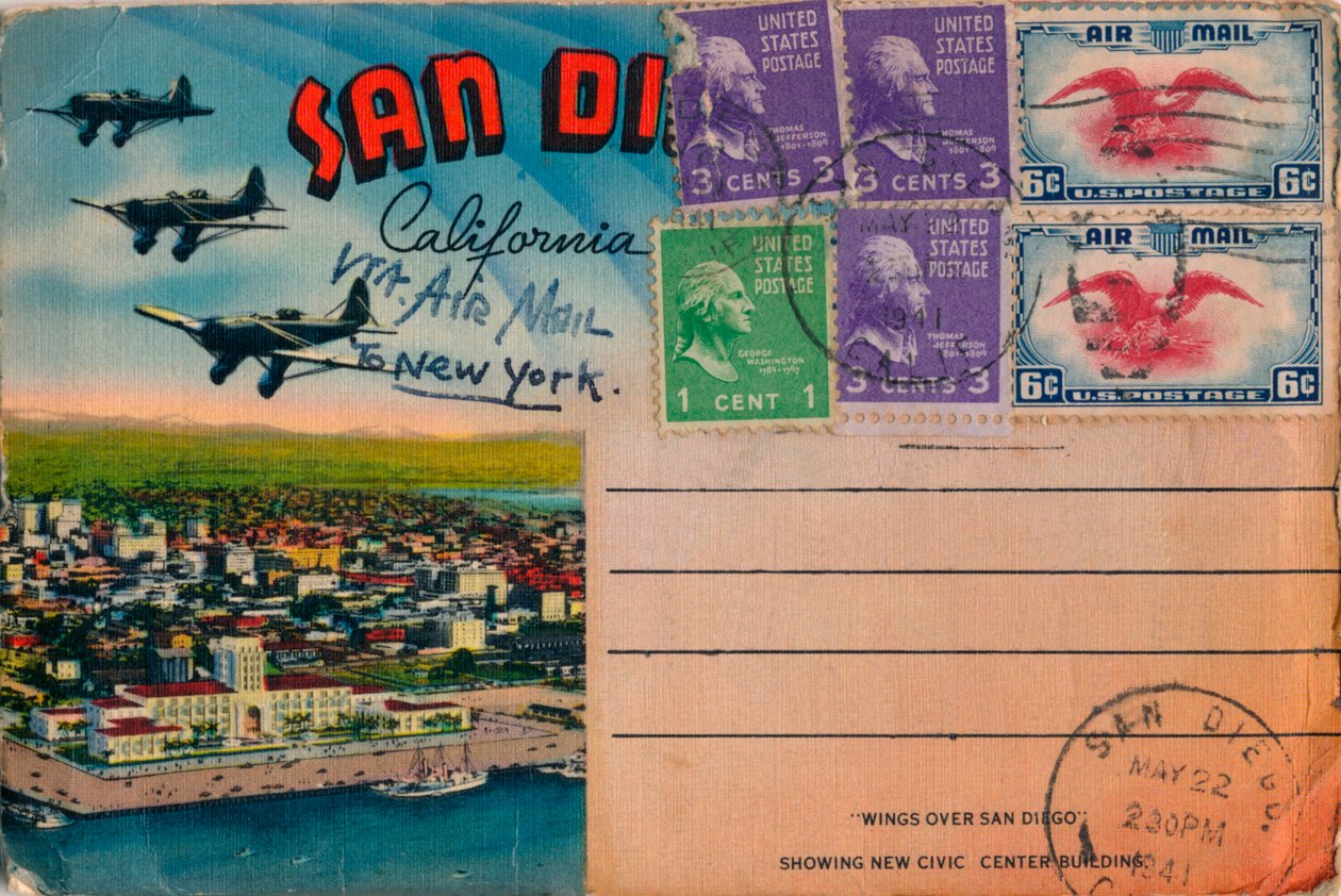 Wings Over San Diego - Visar New Civic Center Building, c1941 av Unbekannt