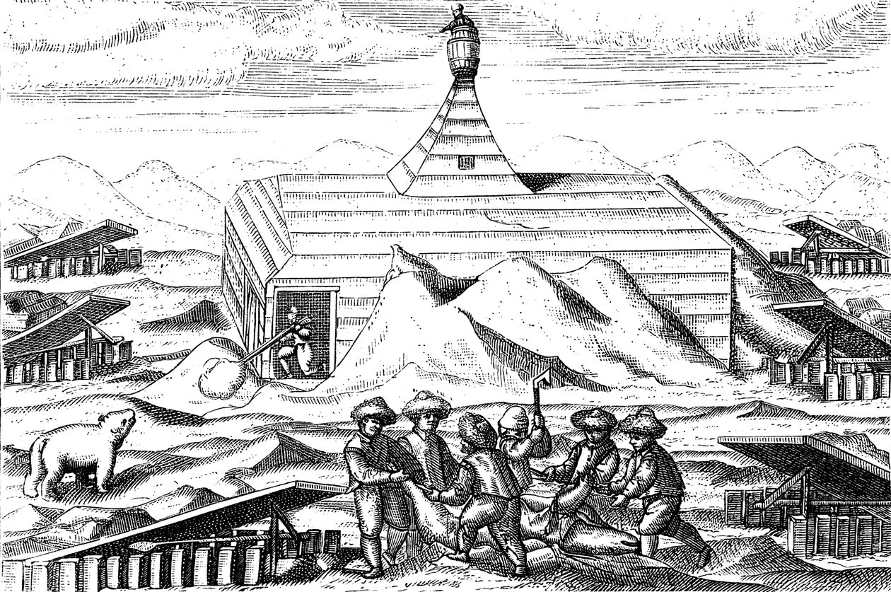Vinterkvarter för Willem Barents expedition till Arktis, 1596-1597 av Unbekannt