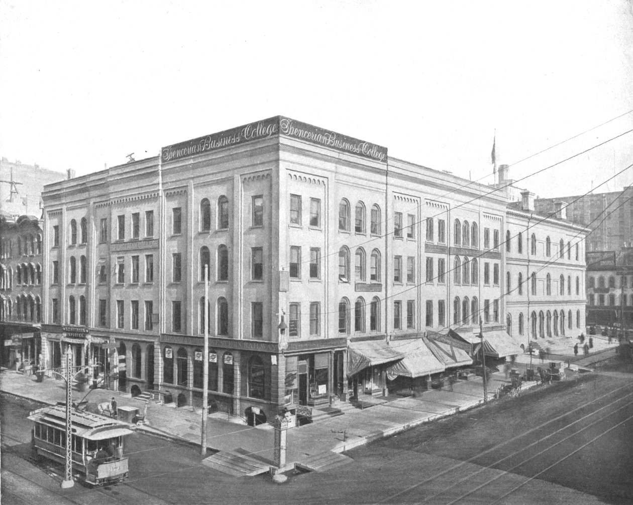Wisconsin Street och Broadway, Milwaukee, Wisconsin, USA, c1900. av Unbekannt