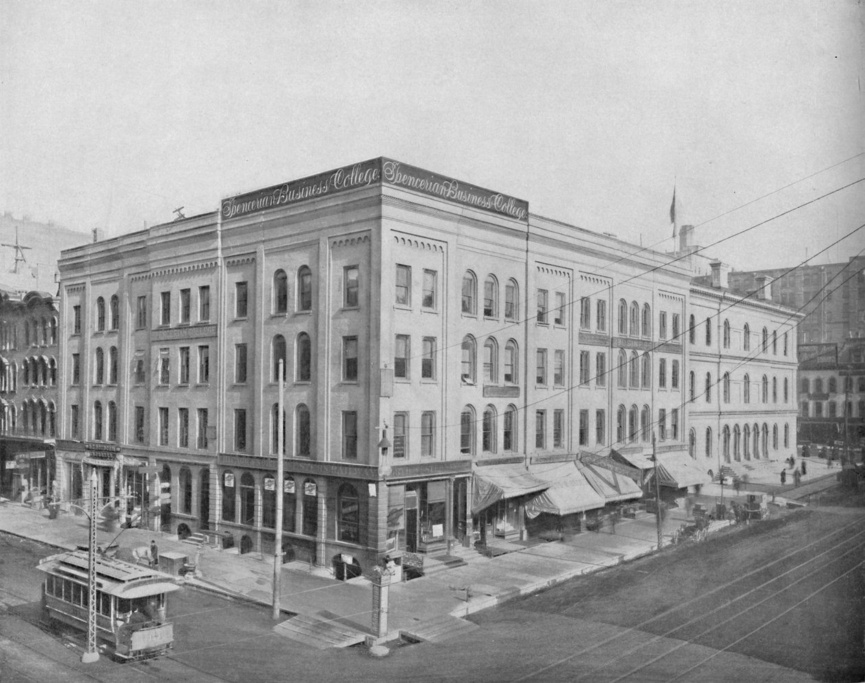 Wisconsin Street och Broadway, Milwaukee, Wisconsin, c1897. av Unbekannt