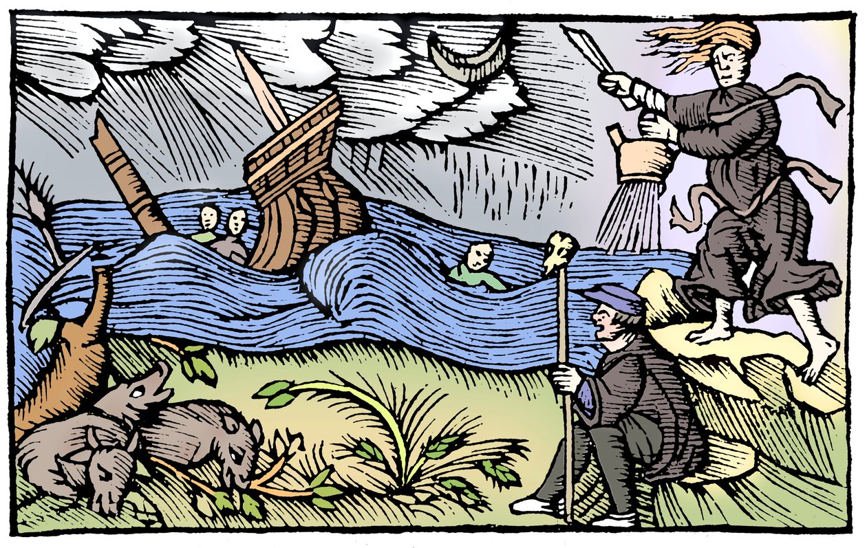 Häxa väcker storm, 1562 av Unbekannt