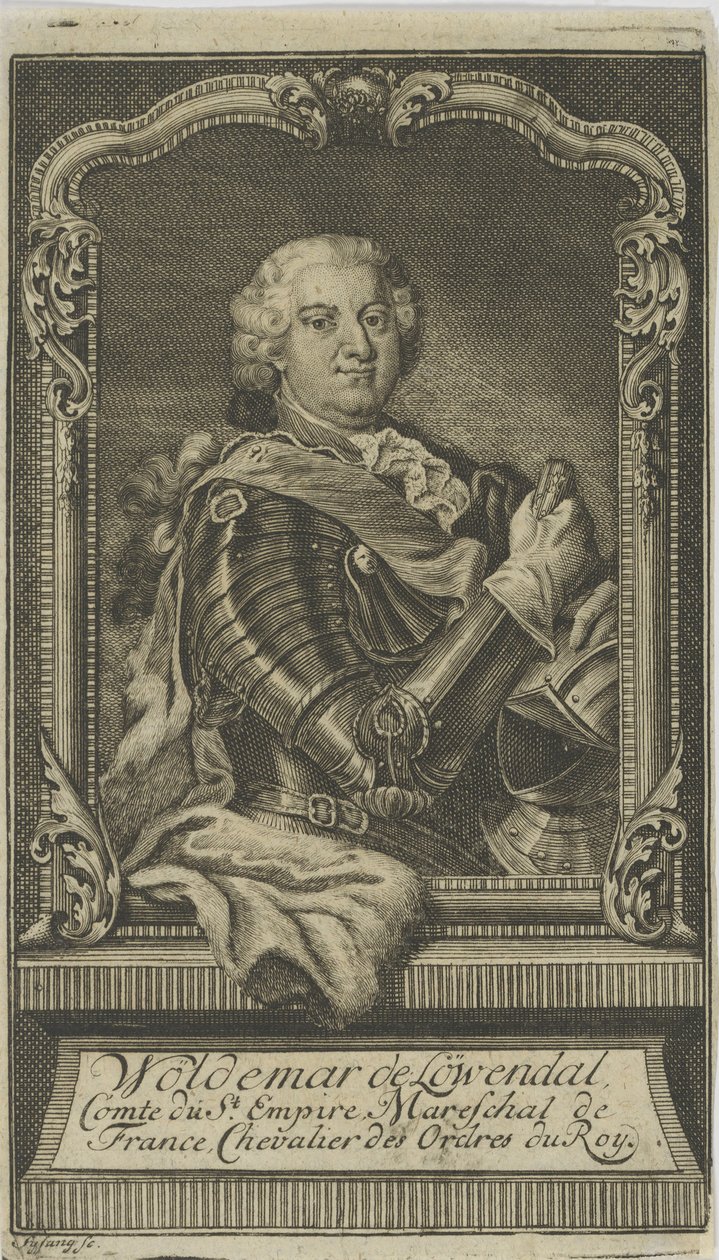 Woldemar Freiherr von Löwendal 1660-1740 , före 1748. av Unbekannt