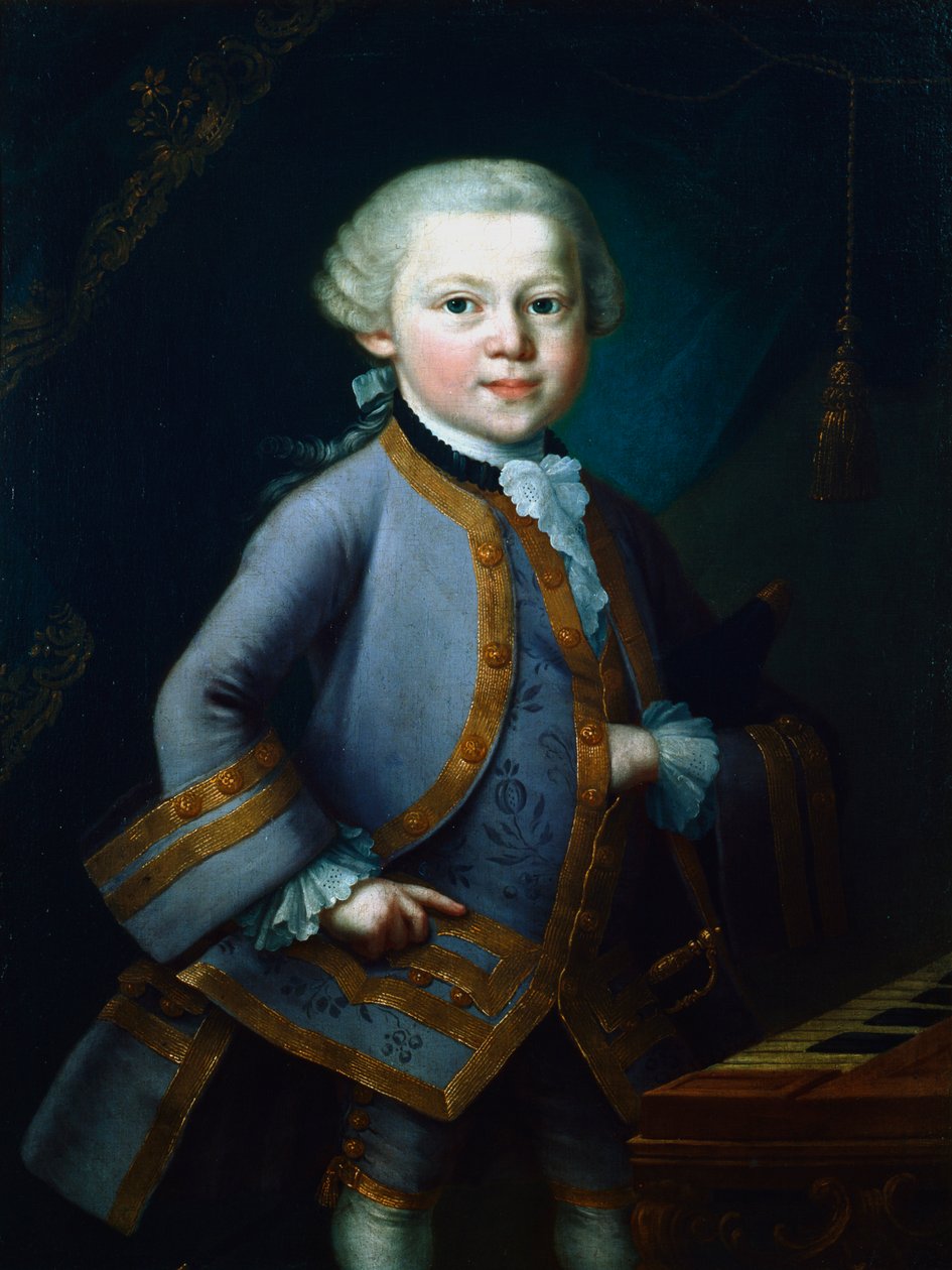 Wolfgang Amadeus Mozart, österrikisk kompositör, 1761 av Unbekannt