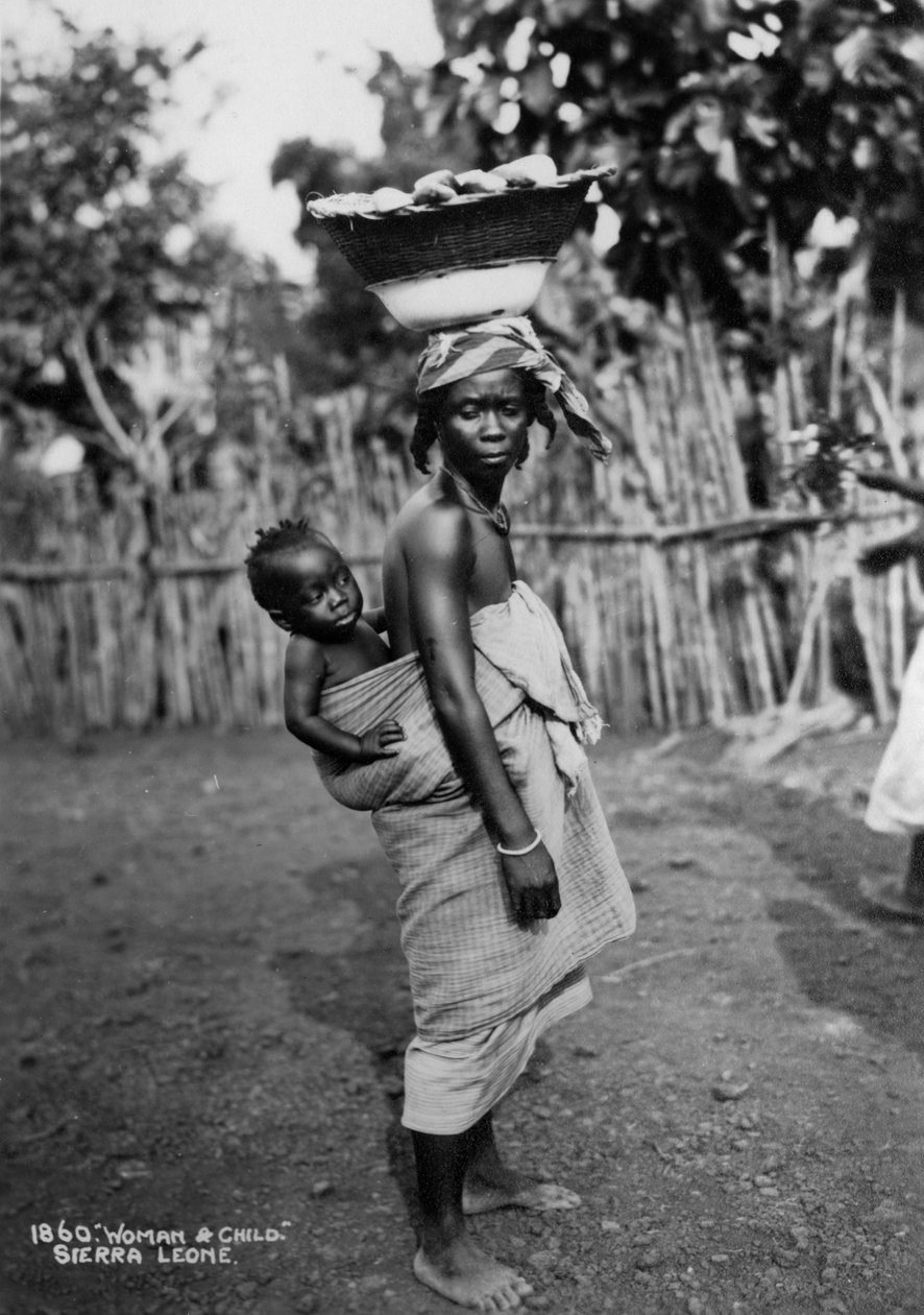 Kvinna och barn, Sierra Leone, 1900-talet av Unbekannt