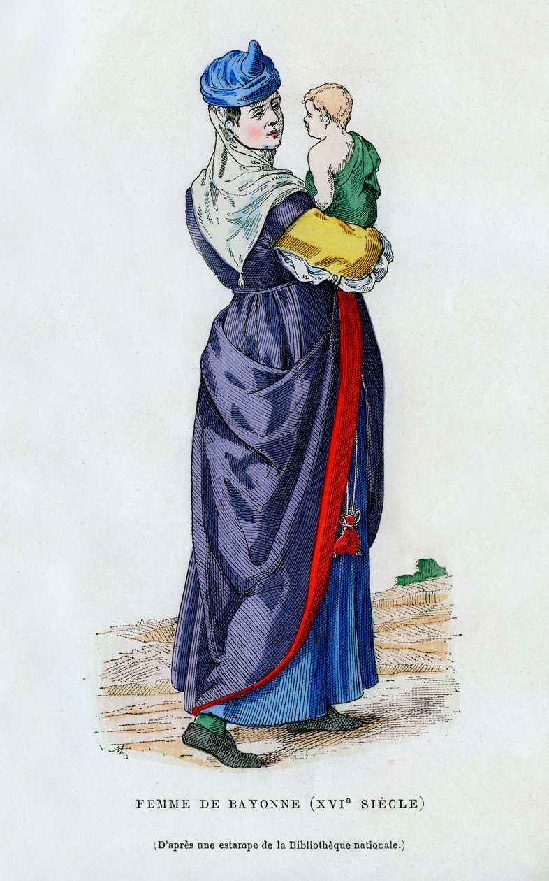 Kvinna från Bayonne, Frankrike, 1500-talet 1882-1884 av Unbekannt