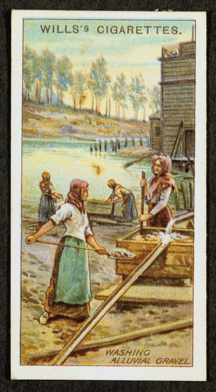 Kvinnor som tvättar den ädla metallen platina från alluvialt grus, Ural, Ryssland, 1916 av Unbekannt