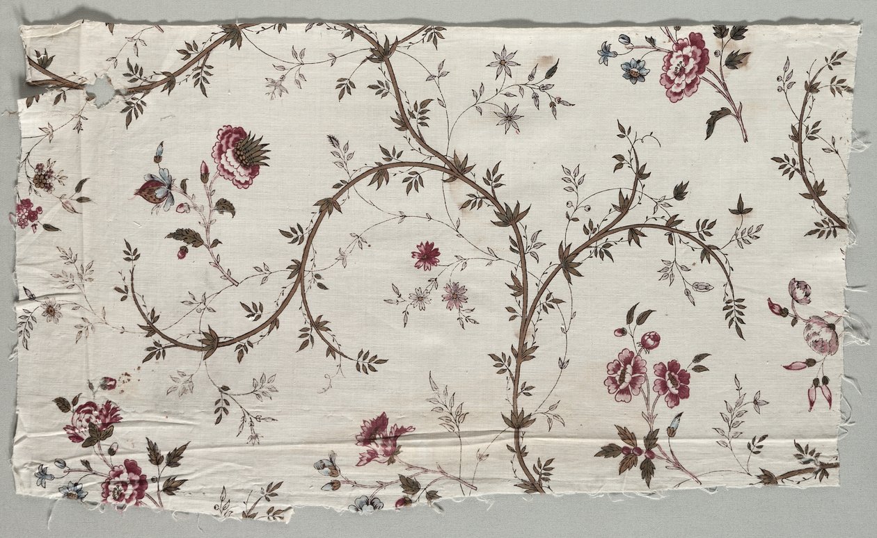 Träblocktryckt bomullsfragment, 1785. av Unbekannt